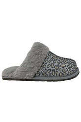 Diggy Grey Leopard Winter Slipper - Cozy & Stylish, slipper, $ 57.95, A Moment Of Now™